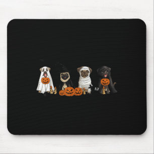 Alfombrilla De Ratón Amantes de perros Pugs - Pug fantasma Pug bruja Pu