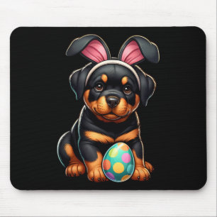 Alfombrilla De Ratón Amantes de perros Rottweiler Pascua Conejo Huevo H