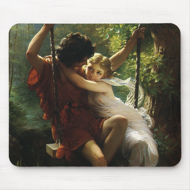Alfombrilla De Ratón Amantes de una Swing. Primavera de Pierre Auguste  (Frente)