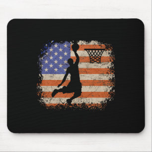 Alfombrilla De Ratón Amantes del baloncesto de la bandera de Estados Un