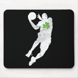 Alfombrilla De Ratón Amantes del baloncesto Green Shamrock Leaf St Patr