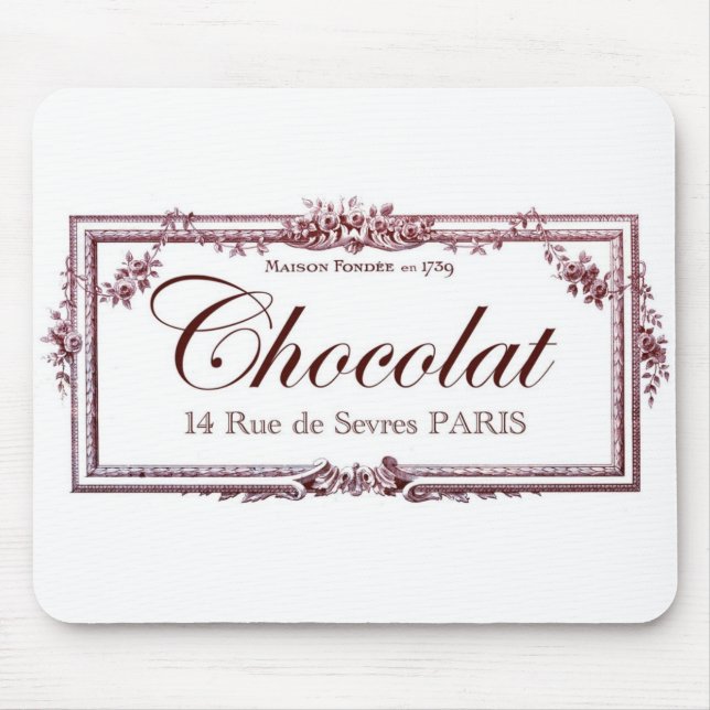Alfombrilla De Ratón Amantes del chocolate…. ame este arte del francés (Frente)