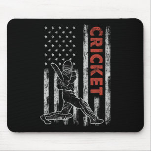 Alfombrilla De Ratón Amantes del Cricket Bandera Americana Vintage 4 de