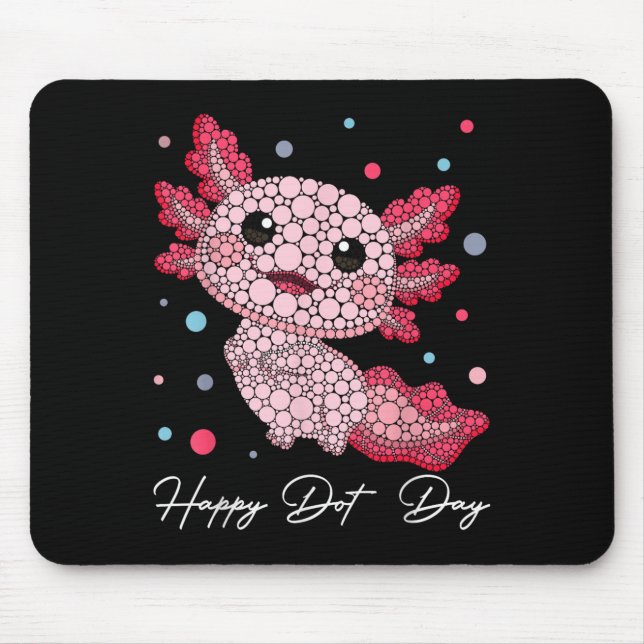 Alfombrilla De Ratón Amantes del divertido Axolotl Polka Dot Art Feliz  (Frente)