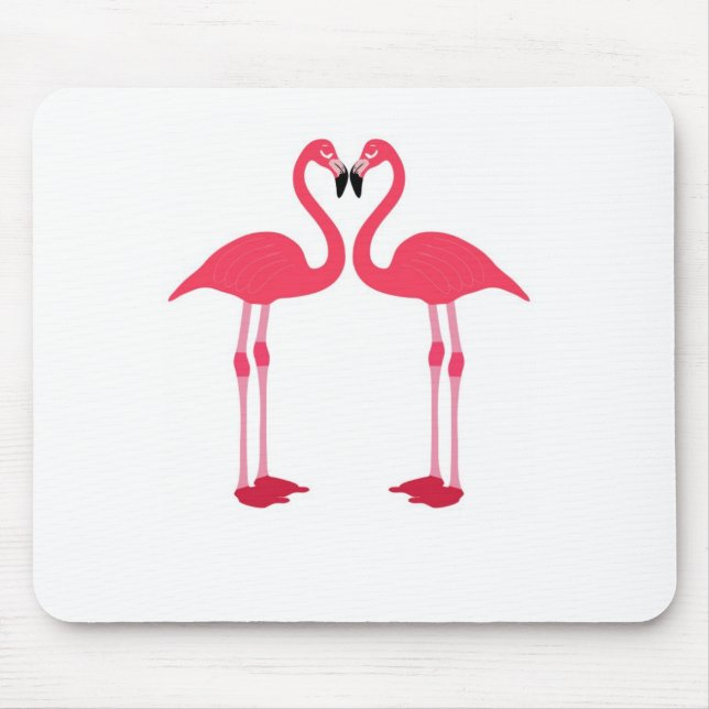 Alfombrilla De Ratón Amantes del Flamingo Rosa (Frente)