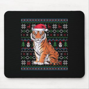 Alfombrilla De Ratón Amantes del tigre de Bengala adoran la Navidad, du