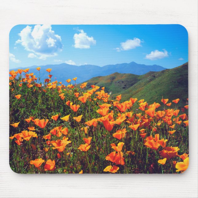 Alfombrilla De Ratón Amapolas de California que cubren una ladera (Frente)