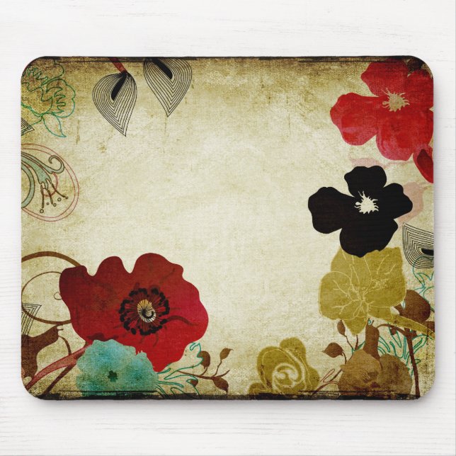 Alfombrilla De Ratón Amapolas Mousepad del vintage (Frente)