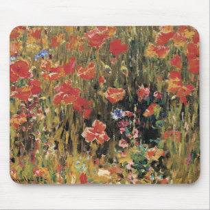 Alfombrilla De Ratón Amapolas por Robert Vonnoh, Impresionismo Antiguo