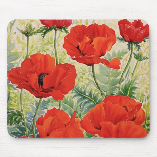 Alfombrilla De Ratón Amapolas rojas grandes (Frente)