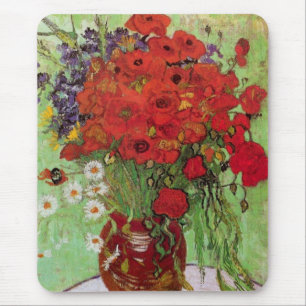 Alfombrilla De Ratón Amapolas y margaritas por Vincent van Gogh