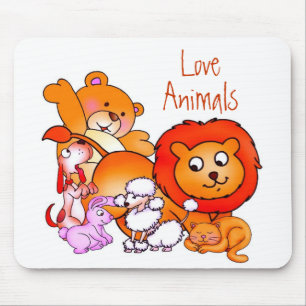 Alfombrilla De Ratón Amar a los animales Mousepad