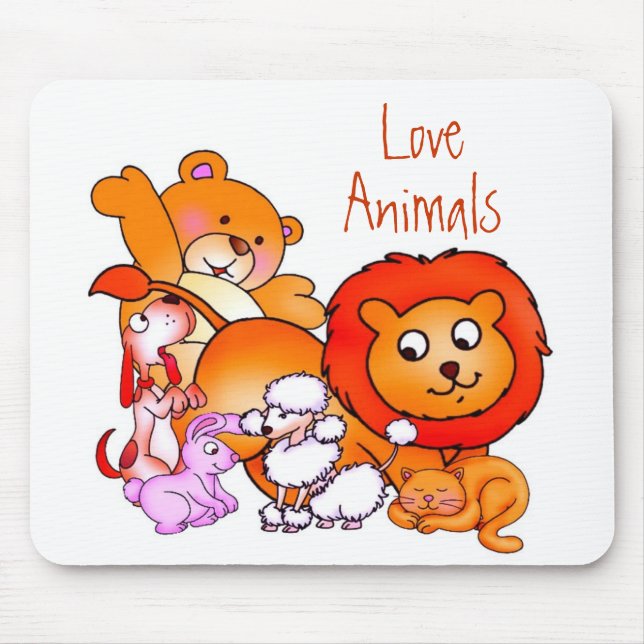 Alfombrilla De Ratón Amar a los animales Mousepad (Frente)