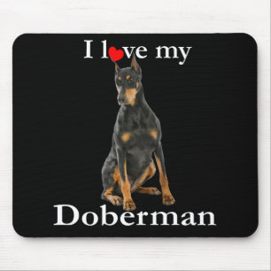 Alfombrilla De Ratón Amar a mi doberman Mousepad