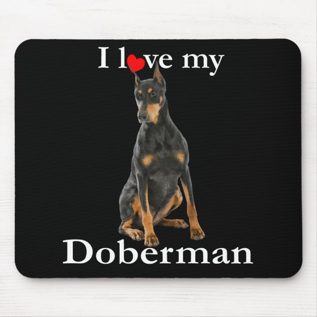 Alfombrilla De Ratón Amar a mi doberman Mousepad (Frente)