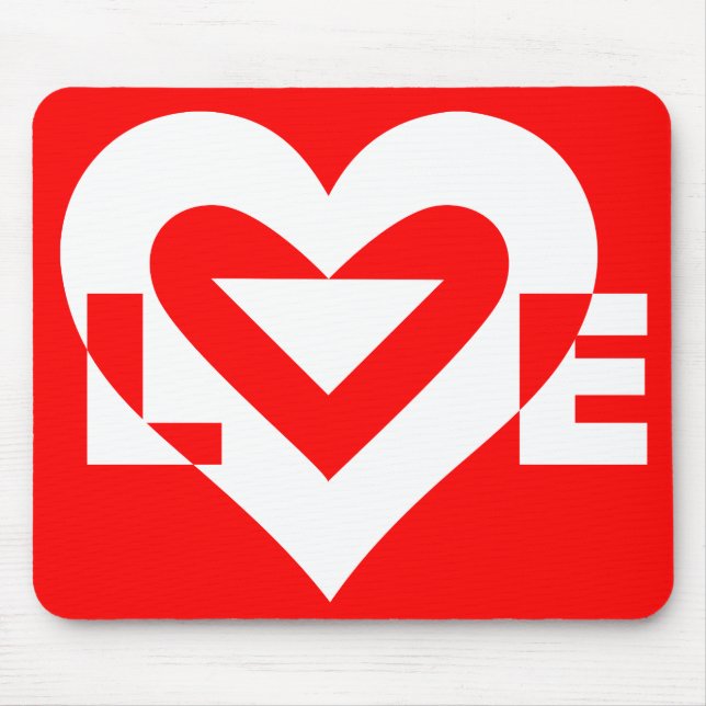 Alfombrilla De Ratón Amar el blanco en rojo (Frente)