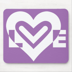 Alfombrilla De Ratón Amar el blanco y el morado