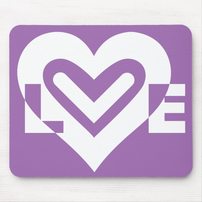 Alfombrilla De Ratón Amar el blanco y el morado (Frente)