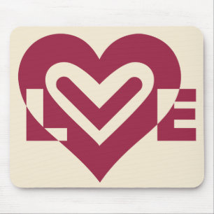 Alfombrilla De Ratón Amar el púrpura de vino de dos tonos
