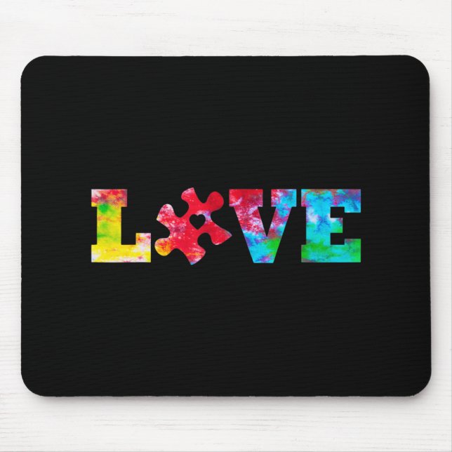 Alfombrilla De Ratón Amar el rompecabezas Piezas del rompecabezas Autis (Frente)