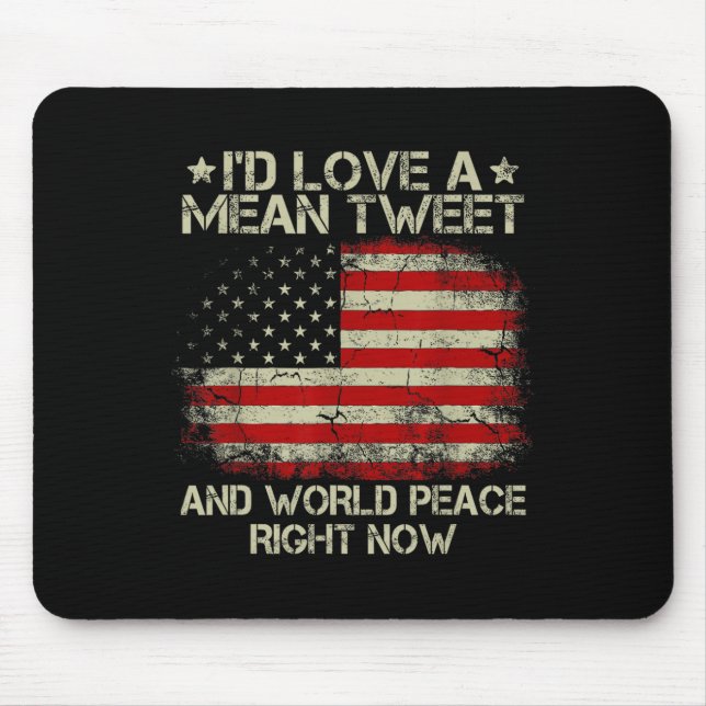 Alfombrilla De Ratón Amar El Tuit Medio Y La Paz Mundial Ahora (Frente)