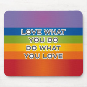 Alfombrilla De Ratón Amar lo que haces cita - fondo arcoiris