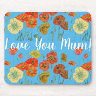 Alfombrilla De Ratón Amar Mamá Adorable Poppy Floral Computadora Ratón 
