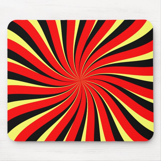 Alfombrilla De Ratón Amarillo rojo negro espiral (Frente)