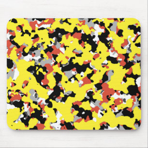 Alfombrilla De Ratón Amarillo Rojo Negro Gris Camuflaje Camo Estampado