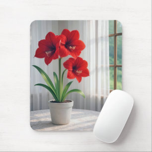 Alfombrilla De Ratón Amaryllis Roja en Flor