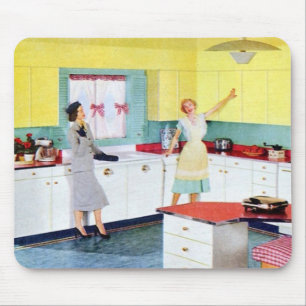 Alfombrilla De Ratón Amas de casa retro en la cocina