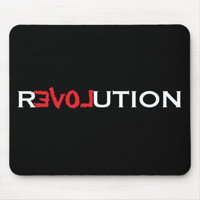 Alfombrilla De Ratón Ame la revolución Mousepad - ennegrézcase con rojo (Frente)