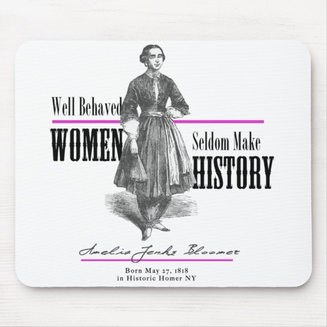Alfombrilla De Ratón Amelia Jenks Bloomer Mousepad (Frente)