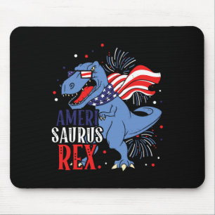 Alfombrilla De Ratón Ameri Saurus Rex 4 de julio Dinosaurio Independenc