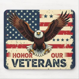 Alfombrilla De Ratón American Eagle Honor Our Veterans Mousepad