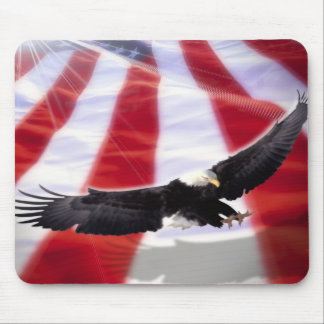Alfombrilla De Ratón American Eagle y bandera Mousepad