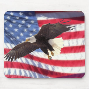 Alfombrilla De Ratón American Eagle y bandera Mousepad