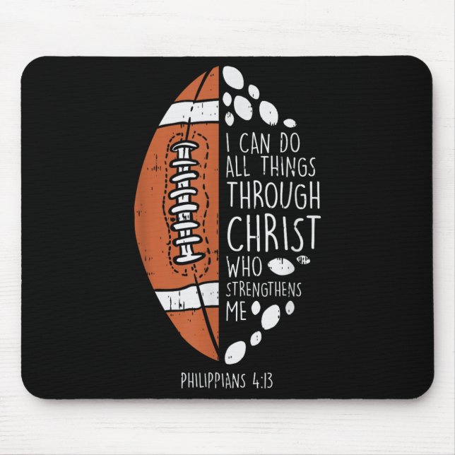 Alfombrilla De Ratón American Football I Can Do Things Bible God Jesus  (Frente)