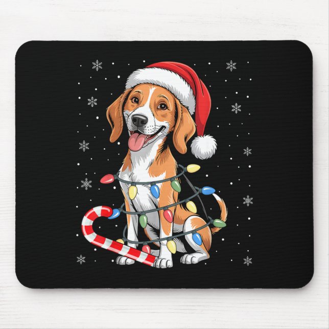 Alfombrilla De Ratón American Foxhound Dog Ugly Christmas Candy Cane Tr (Frente)