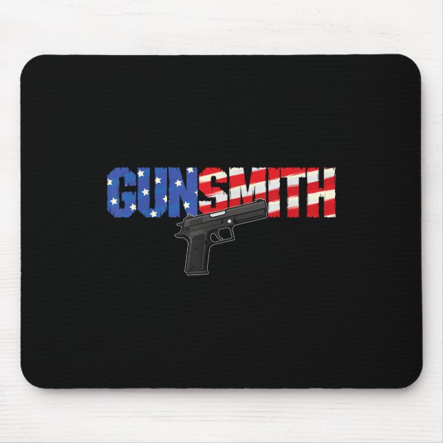 Alfombrilla De Ratón American Gunsmith Patriot Usa Flag Retro Style Gun (Frente)