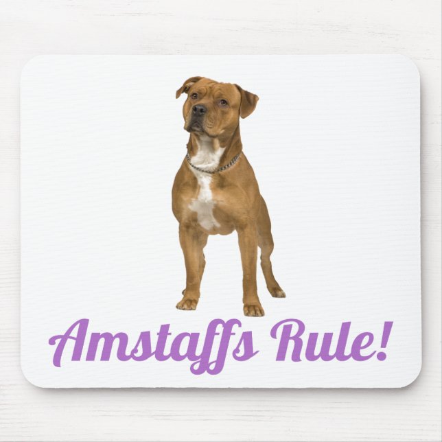 Alfombrilla De Ratón American Staffordshire Terrier (Amstaff) Mousepad (Frente)