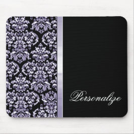 Alfombrilla De Ratón Amethyst Damask Ribbon Mousepad
