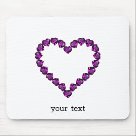 Alfombrilla De Ratón Amethyst Gemstone Heart Purple
