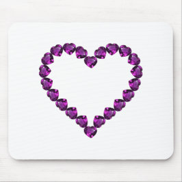Alfombrilla De Ratón Amethyst Gemstone Heart Purple
