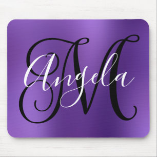 Alfombrilla De Ratón Amethyst Monograma Personalizado