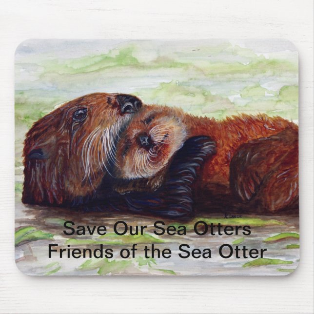 Alfombrilla De Ratón Amigos de la nutria de mar Mousepad #2 (Frente)