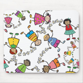 Alfombrilla De Ratón Amigos felices lindos de los niños del dibujo