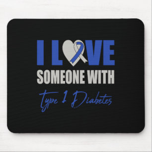 Alfombrilla De Ratón Amo A Alguien Con Diabetes Tipo 1 Conciencia Azul