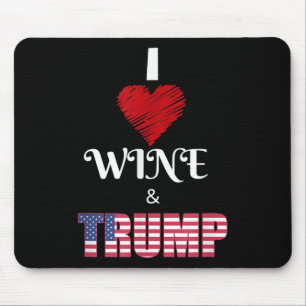 Alfombrilla De Ratón Amo a Donald Trump y al Vino partidario de Trump