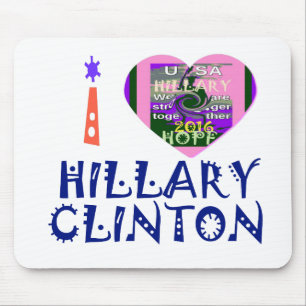 Alfombrilla De Ratón Amo a Hillary Clinton por el arte cardiaco del pre